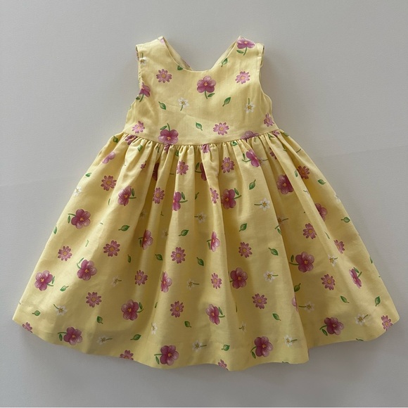 Plum Pudding 18 Months Baby Girl Yellow Floral Dress Spring Summer Easter - Picture 1 of 8